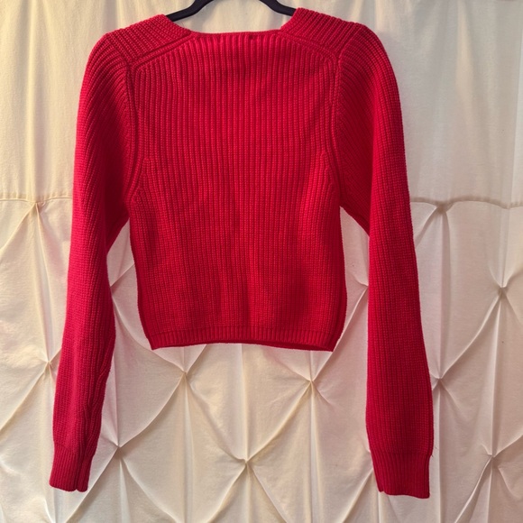 Steve Madden NWOT Cropped Knit Sweater, Bright Pink, Women’s Small - Picture 3 of 9